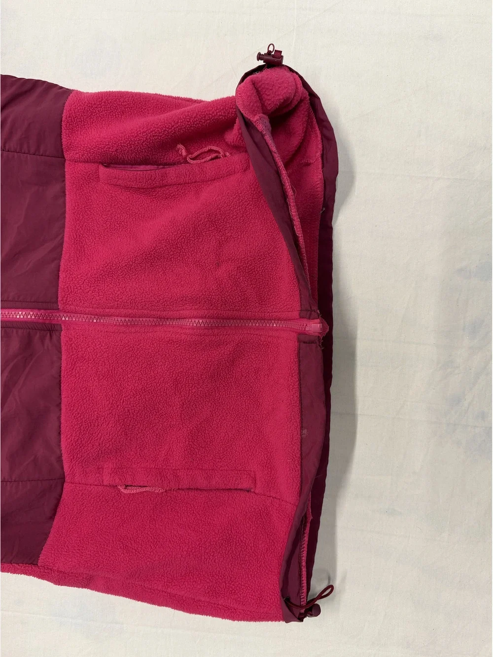 The North Face Women's XL Pink and Burgundy Fleece Jacket